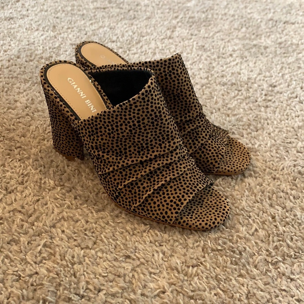 Gianni Bini leopard mule